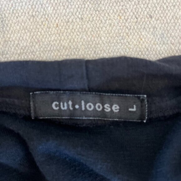 Cut Loose Black100% Linen Drape Open-front Light Weight Cardigan Sz Lr - Picture 6 of 8